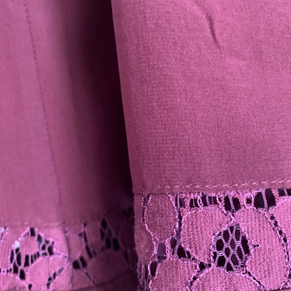 Aritzia Wilfred Burgundy 100% SILK Camisole with Lace Detailing Size S Worn Once - Picture 7 of 9